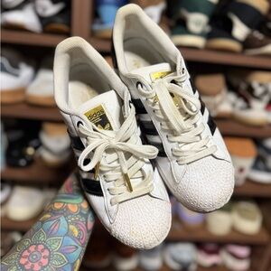 Adidas Black and White Superstar Sneakers